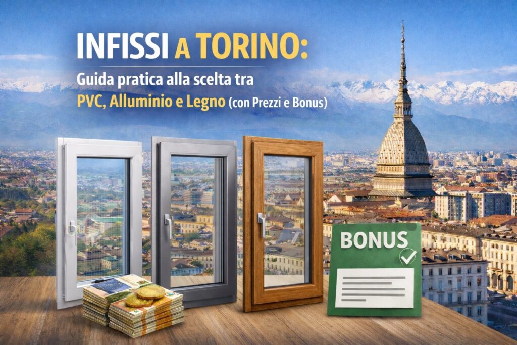Infissi a Torino - La Guida Definitiva alla scelta tra PVC, Legno e Alluminio